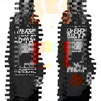 I Like Coffee And My Cat Maybe 3 People Siberian Cat Lover Sudadera Mujer - Regaloses