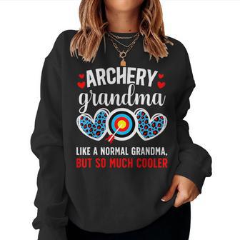 Cool Archery Grandma Of An Archer Grandmother Women Sweatshirt - Thegiftio UK
