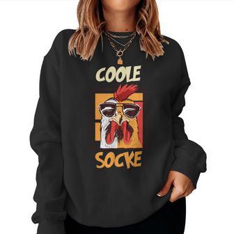 Cool Chicken Hen Cockerel Cool Sock Motif Chicken S Sweatshirt Frauen - Geschenkecke