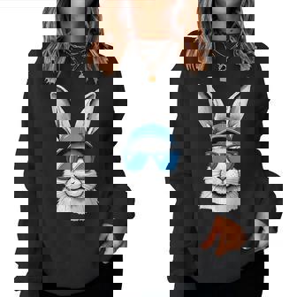 Cool Easter Day Bunny Face Avec Lunettes De Soleil Garçons Hommes Enfants Sweat-shirt pour femme - Cadeauxyz