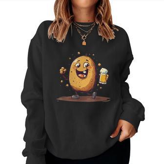 Cool Potato With Beer In Hand Costume Sweatshirt Frauen - Geschenkecke