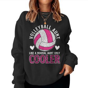 Cool Volleyball Aunt Of A Volleyball Player Auntie Women Sweatshirt - Thegiftio UK