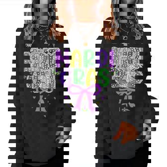 Coquette Bow Mardi Gras Jester Outfit Girls Mardi Gras Women Sweatshirt | Mazezy