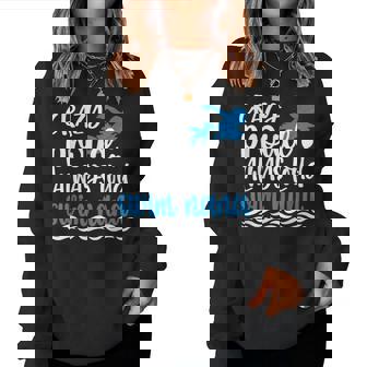 Crazy Proud Swim Nana Of A Swimmer Nana Grandma Women Sweatshirt - Seseable