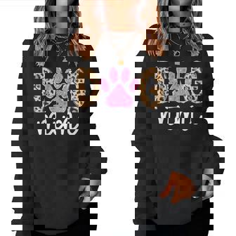 Dog Mimi Dog Lover Mimi Grandma Leopard Women Sweatshirt - Seseable