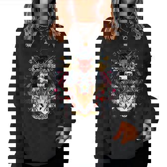Edgy Gas Mask Apocalypse Unique Geisha Japanese Demon Face Sweat-shirt pour femme - Cadeauxyz