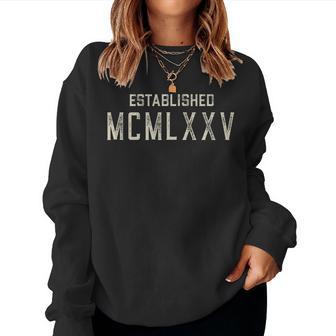 Establecido Mcmlxxv 1975 Año En Números Romanos Sudadera Mujer - Regaloses