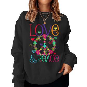 Flower Power Hippie Kostüm Love Peace 60Er 70Er Retro Sweatshirt Frauen - Geschenkecke