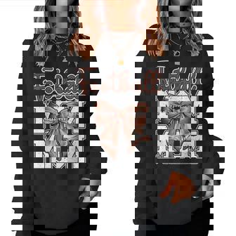 Football Mom Coquette Bow Sport Mama Game Women Sweatshirt | Mazezy