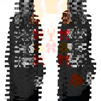 Bow Cute Coquette Crawfish Boil Y2k Girl Aesthetic Women Sweatshirt | Mazezy