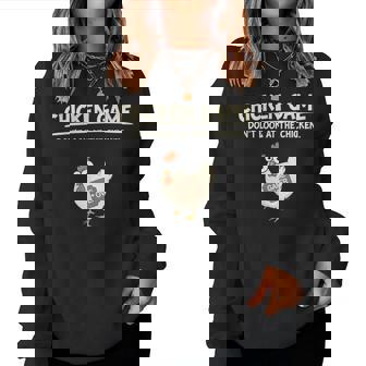 Chicken Game Ltd Divertido Diseño De Pollo Con Texto En Inglés Don't Look Niños Negro Manga De Doble Puntada Sudadera Mujer - Regaloses