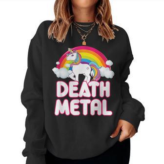 Death Metal Rainbow Unicorn Sweatshirt Frauen - Geschenkecke