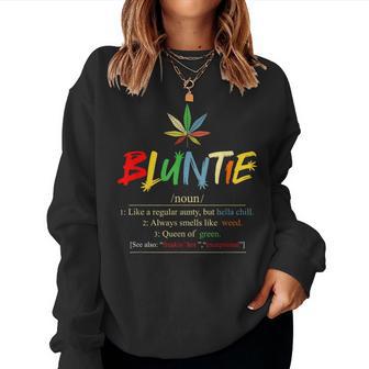 Retro Vintage Aunt Wear Bluntie Aunt Weed Women Sweatshirt - Thegiftio UK