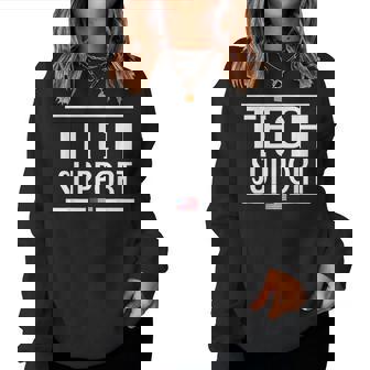 Tech Support For American Flag Women Sweatshirt - Seseable