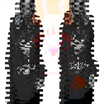 Galentine Girls Club Ladies Celebrating Ladies Pink Cocktail Women Sweatshirt | Mazezy