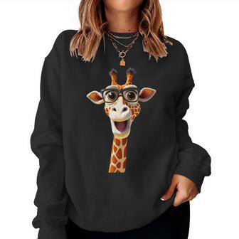 Giraffe Mit Sonnenbrille Afrika Safari Wildnis Süße Giraffen Sweatshirt Frauen - Geschenkecke