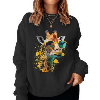 Giraffe Sonnenbrille Urlaub Sonne Natur Urlauber Dschungel Sweatshirt Frauen - Geschenkecke