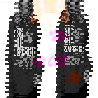 This Girl Loves Her Cat Women Sweatshirt - Seseable
