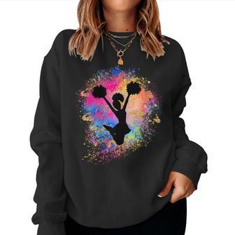 Girls' Rainbow Cheerleader Silhouette Female Cheerleader Sweatshirt Frauen - Geschenkecke