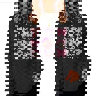 Girls Softball Coquette Bow Softball Mom Women Sweatshirt | Seseable FR