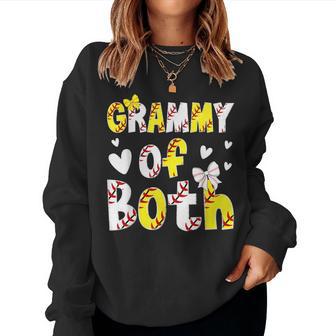 Grammy Of Both Proud Softball Baseball Grammy Grandma Women Sweatshirt - Thegiftio UK