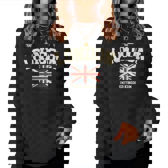 Graphique Rétro Souvenir De Londres Angleterre Royaume-Uni Sweat-shirt pour femme - Cadeauxyz