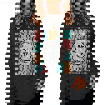 Groovy Mamaw Leopard Smile Face Grandma Life Mother's Day Women Sweatshirt | Mazezy