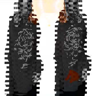 Grunge Esthétique Fil Barbelé Rose Floral Gothique Punk Fleur Sweat-shirt pour femme - Cadeauxyz