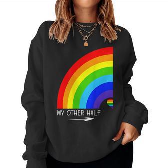 My Other Half Gay Couple Rainbow Pride Cool Lgbt Sweatshirt Frauen - Geschenkecke