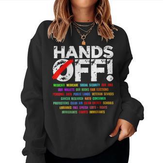 Hands Off Protest Saturday April 5 Women Women Sweatshirt - Thegiftio UK