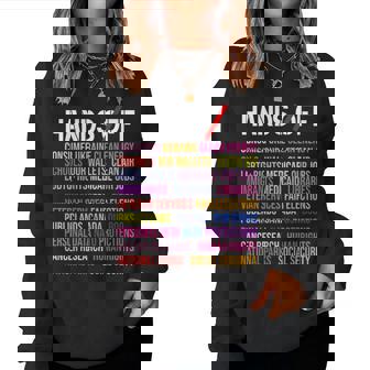 Hands Off Protest Saturday April 5 Women Women Sweatshirt | Mazezy