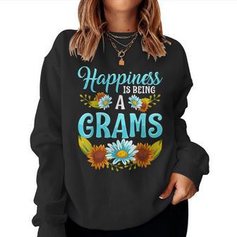 Happiness Is Being A Grams Cute Floral Women Sweatshirt - Thegiftio UK
