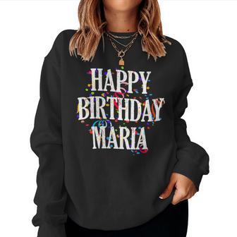 Happy Birthday Maria First Name Girls Colorful Bday Cuello Sudadera Mujer - Regaloses