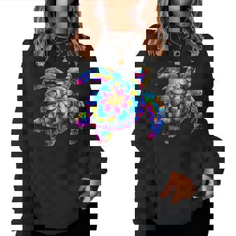 Hawaiian Sea Turtle Tie-Dye Hawaii Colorful Beach Summer Women Sweatshirt - Monsterry