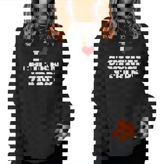I Heart Love Chicken Strips Food Women Sweatshirt | Mazezy