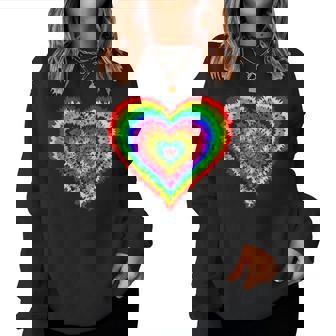 Heart Rainbow Tie Dye Heart With Rainbow Colours Sweatshirt Frauen - Geschenkecke