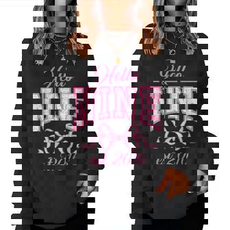 Hello Nine Est 2016 9Th Birthday Girl Coquette 9 Years Women Sweatshirt - Thegiftio UK