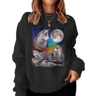 Howling Wolf Otter Moon Galaxy Parody Sweatshirt Frauen - Geschenkecke