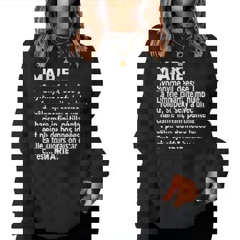 Humour Cadeau Personnalisé Prénom Marie Définition Sweat-shirt pour femme - Cadeauxyz