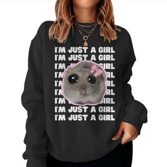 I'm Just A Girl Sad Hamster Meme Sweatshirt Frauen - Geschenkecke