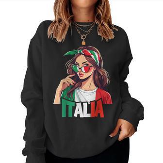 Italy Flag Woman Sunglasses Girls Italy & Italia Sweatshirt Frauen - Geschenkecke