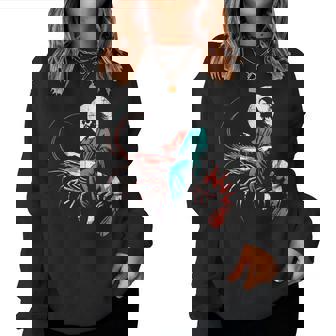 Jesus Riding A Shrimp Christian Prawn Lover Women Sweatshirt - Seseable