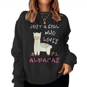 Just A Girl Who Loves Alpacas Alpacas Slogan Sweatshirt Frauen - Geschenkecke