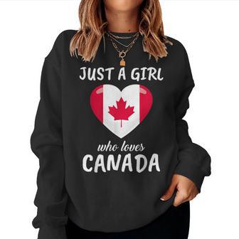 Just A Girl Who Loves Canada Travel Football Canada Sweatshirt Frauen - Geschenkecke