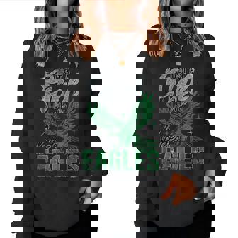 Just A Girl Who Loves Eagles For Kid Vintage Women Sweatshirt | Mazezy