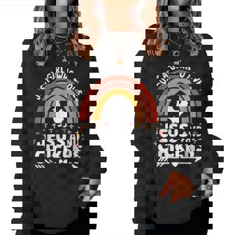 Just A Girl Who Loves Jesus And Chickens Women Sweatshirt - Monsterry