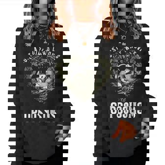 Just Girl Who Loves Opossums I Love Possums Wild Animal Women Sweatshirt - Monsterry