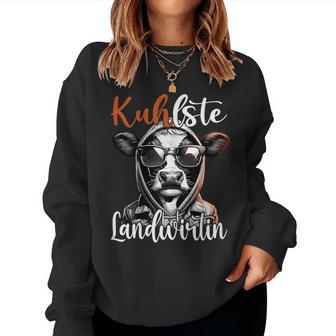 Kuhlste Landwirtin Für Landwirt Women's Farmer Cow Sweatshirt Frauen - Geschenkecke