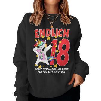 Ladies 18Th Birthday Unicorn Girl 18 Years Fun Sweatshirt Frauen - Geschenkecke