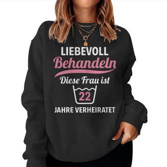 Ladies 22 Years Married Woman Bronze Wedding Anniversary 22Nd Wedding Anniversary Sweatshirt Frauen - Geschenkecke